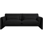 Stylus 86" Boucle Fabric Upholstered Sofa in Black