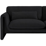 Stylus 86" Boucle Fabric Upholstered Sofa in Black