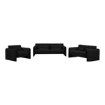 Stylus 86" Boucle Fabric Upholstered Sofa in Black