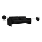 Stylus 86" Boucle Fabric Upholstered Sofa in Black
