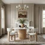 Atelier Vegan Leather Upholstered Dining Chair in Cream