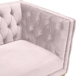 Michelle Velvet Upholstered Chair in Pink