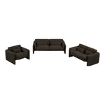 Stylus 86" Boucle Fabric Upholstered Sofa in Brown