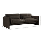 Stylus 86" Boucle Fabric Upholstered Sofa in Brown