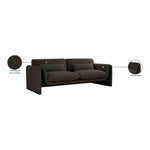 Stylus 86" Boucle Fabric Upholstered Sofa in Brown