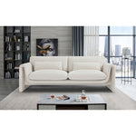 Stylus 86" Boucle Fabric Upholstered Sofa in Cream