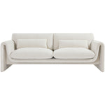 Stylus 86" Boucle Fabric Upholstered Sofa in Cream