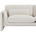 Stylus 86" Boucle Fabric Upholstered Sofa in Cream