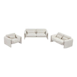 Stylus 86" Boucle Fabric Upholstered Sofa in Cream