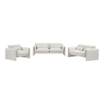 Stylus 86" Boucle Fabric Upholstered Sofa in Cream