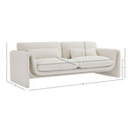Stylus 86" Boucle Fabric Upholstered Sofa in Cream