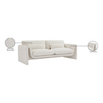 Stylus 86" Boucle Fabric Upholstered Sofa in Cream