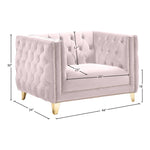 Michelle Velvet Upholstered Chair in Pink