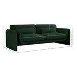 Stylus 86" Boucle Fabric Upholstered Sofa in Green