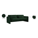 Stylus 86" Boucle Fabric Upholstered Sofa in Green