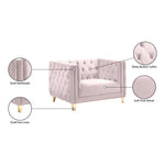 Michelle Velvet Upholstered Chair in Pink