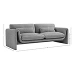 Stylus 86" Boucle Fabric Upholstered Sofa in Grey