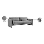 Stylus 86" Boucle Fabric Upholstered Sofa in Grey