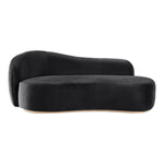 Gustavo Velvet Upholstered Chaise in Black