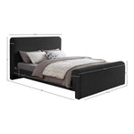 Stylus Boucle Fabric Upholstered King Bed (3 Boxes) in Black