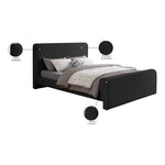 Stylus Boucle Fabric Upholstered King Bed (3 Boxes) in Black
