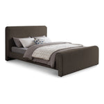 Stylus Boucle Fabric Upholstered King Bed (3 Boxes) in Brown