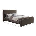 Stylus Boucle Fabric Upholstered King Bed (3 Boxes) in Brown