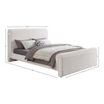 Stylus Boucle Fabric Upholstered King Bed (3 Boxes) in Cream