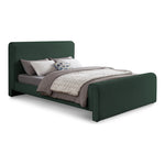 Stylus Boucle Fabric Upholstered King Bed (3 Boxes) in Green