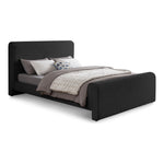 Stylus Boucle Fabric Upholstered Queen Bed (3 Boxes) in Black