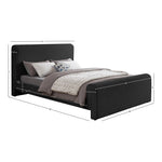 Stylus Boucle Fabric Upholstered Queen Bed (3 Boxes) in Black
