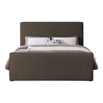 Stylus Boucle Fabric Upholstered Queen Bed (3 Boxes) in Brown