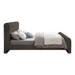 Stylus Boucle Fabric Upholstered Queen Bed (3 Boxes) in Brown