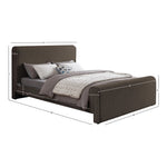 Stylus Boucle Fabric Upholstered Queen Bed (3 Boxes) in Brown