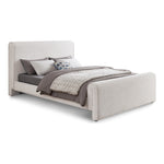 Stylus Boucle Fabric Upholstered Queen Bed (3 Boxes) in Cream