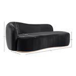 Gustavo Velvet Upholstered Chaise in Black