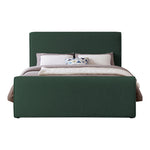 Stylus Boucle Fabric Upholstered Queen Bed (3 Boxes) in Green