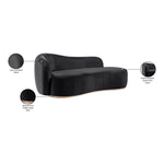 Gustavo Velvet Upholstered Chaise in Black
