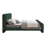Stylus Boucle Fabric Upholstered Queen Bed (3 Boxes) in Green