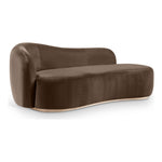 Gustavo Velvet Upholstered Chaise in Brown