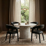 Sylvester Vegan Leather Upholstered Dining Chair in Black