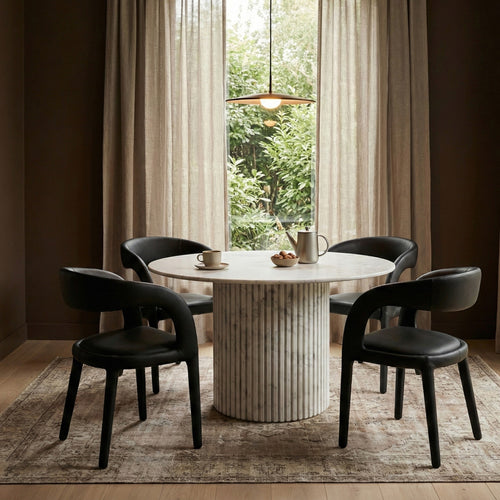 Sylvester Vegan Leather Upholstered Dining Chair in Black