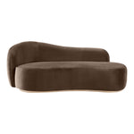 Gustavo Velvet Upholstered Chaise in Brown