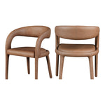 Sylvester Vegan Leather Upholstered Dining Chair in Brown