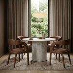 Sylvester Vegan Leather Upholstered Dining Chair in Brown