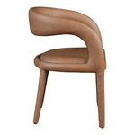 Sylvester Vegan Leather Upholstered Dining Chair in Brown