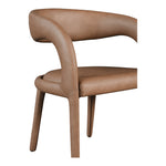 Sylvester Vegan Leather Upholstered Dining Chair in Brown