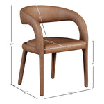 Sylvester Vegan Leather Upholstered Dining Chair in Brown