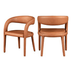 Sylvester Vegan Leather Upholstered Dining Chair in Cognac
