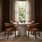 Sylvester Vegan Leather Upholstered Dining Chair in Cognac